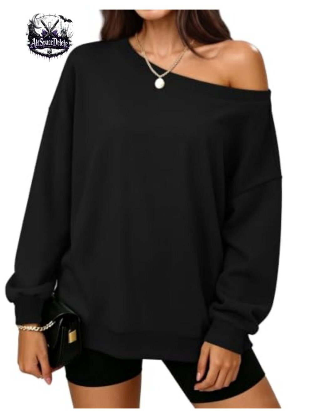 Off Shoulder Sweatshirt Pullover Long Sleeve Women Top Fall Winter